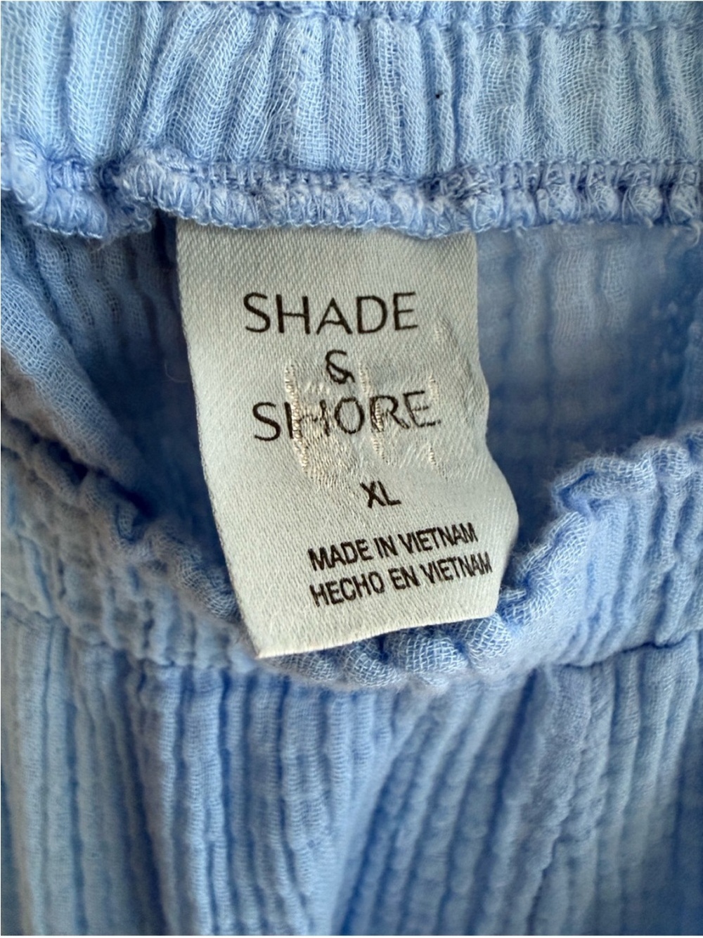 Shade and Shore Light Blue Summer Gauze Wide-Leg Pants XL - Picture 3 of 4